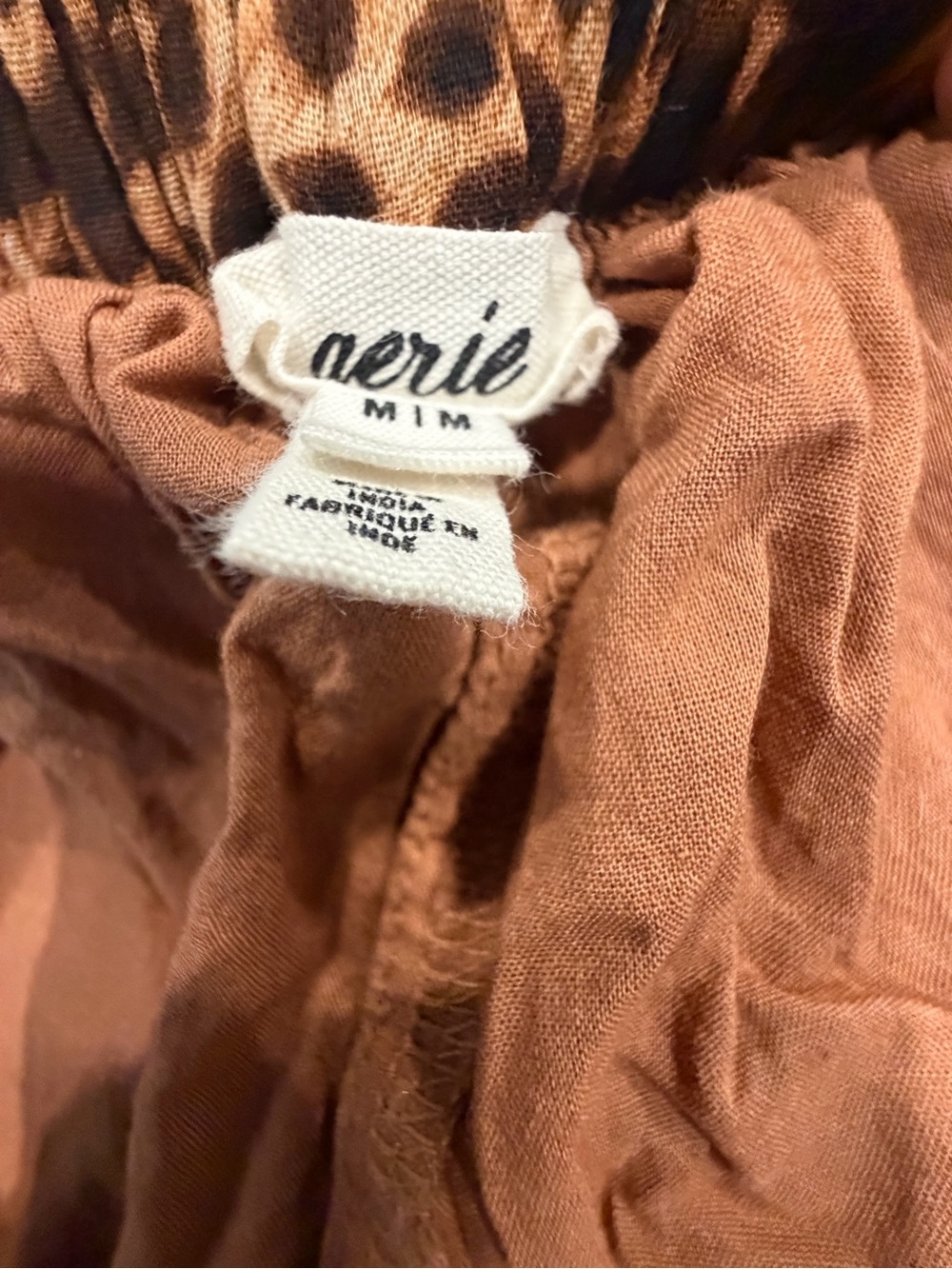 aerie Leopard-Print Ruffle Mini Skirt in Brown and Black - Picture 3 of 3
